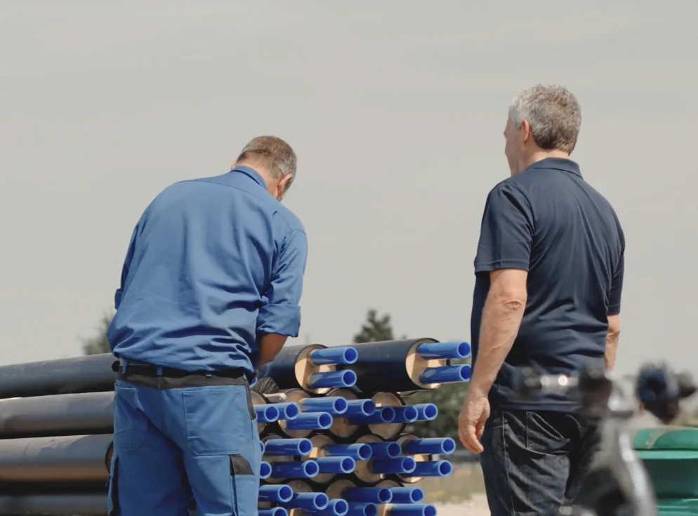 aquatherm energy twin çift borunun hendek içinde montajı